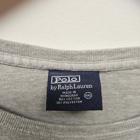 Polo Ralph Lauren LS Tee Shirt Gray Classic Fit Long Sleeve Mens Sz XXL 2XL 90s - Picture 3 of 6